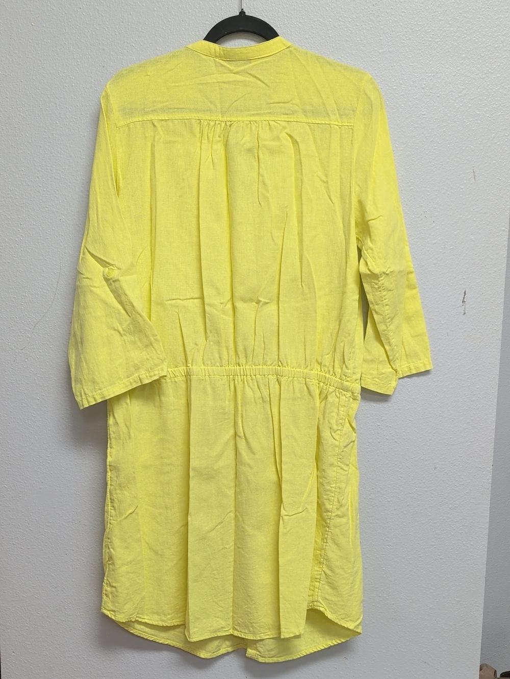 Old Navy Lemon Yellow Lightweight Linen Blend Shirt Dress - Picture 5 of 5